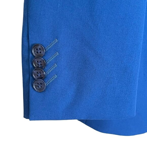 Savile Row Mens Slim Fit 2 Button Sport Coat Jacket Blazer Blue Size 38 S - Picture 4 of 7